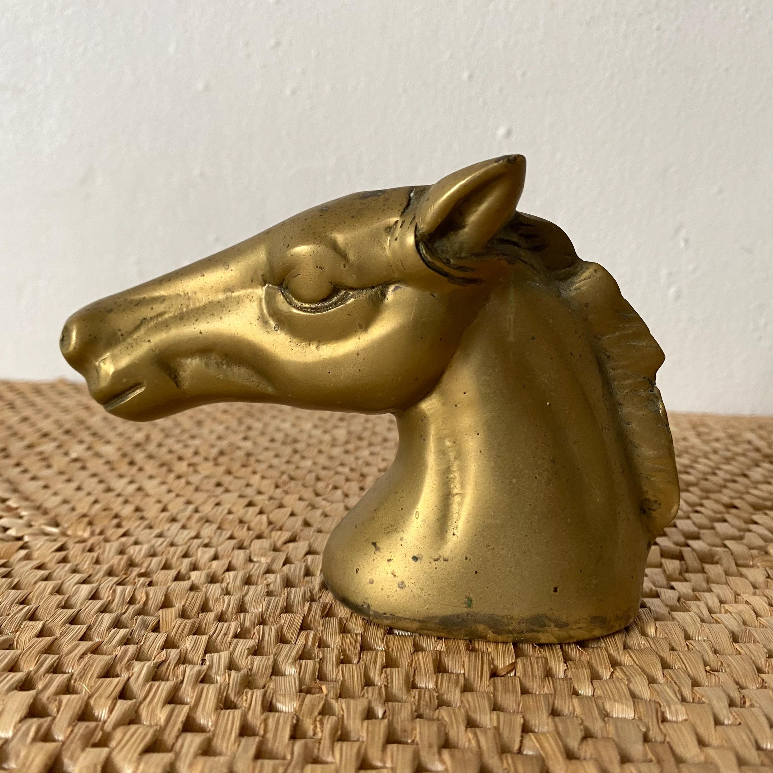 Lampe laiton bois Tête de Cheval - Décoration