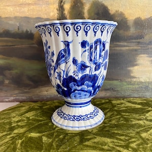 Vase jardinière Delft décor bleu cobalt