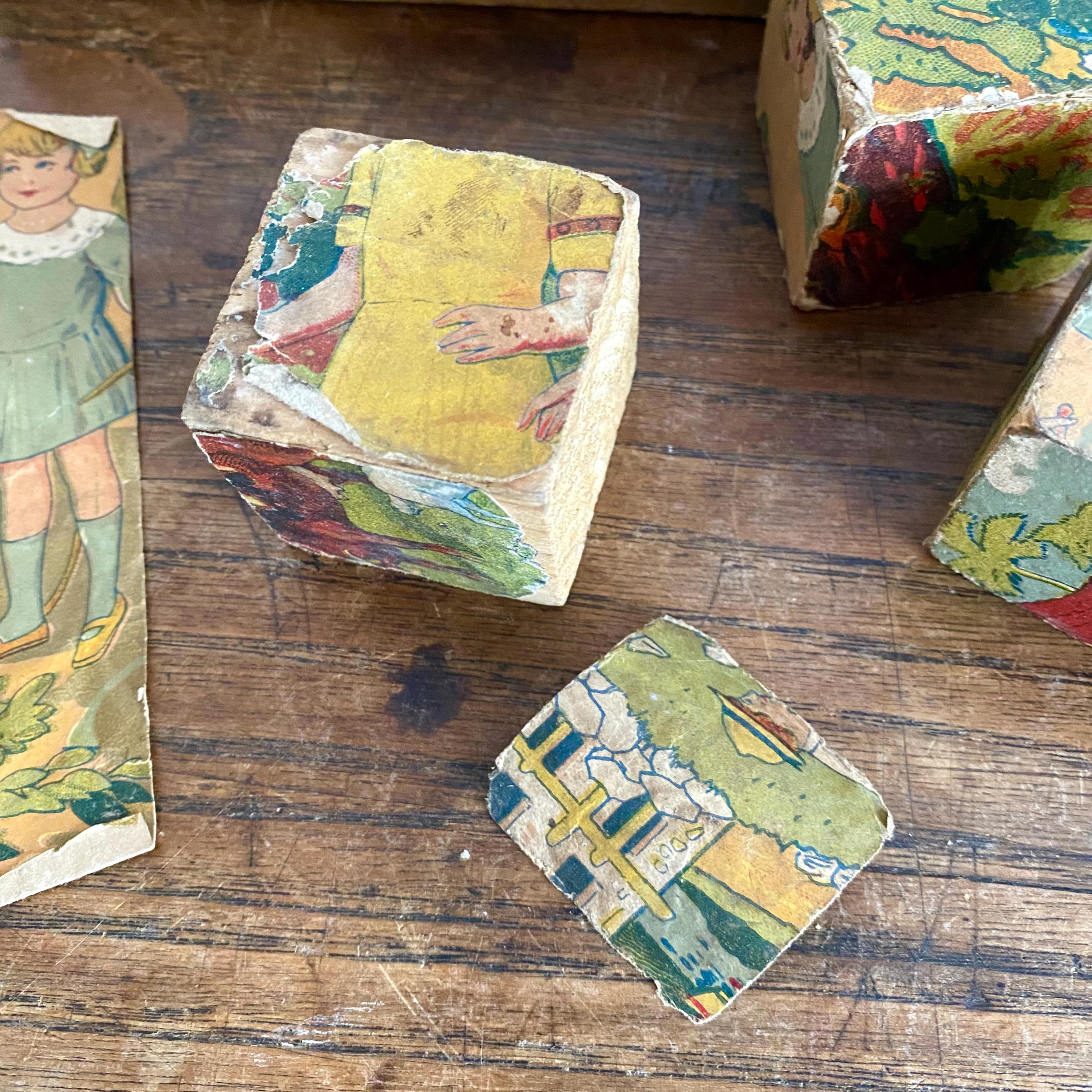 Boîte De Cubes Ancienne - Jouet éducatif Fin XIXe / Début XXe Siècle - Fabrication France