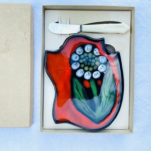 beurrier en céramique années 50 fleur marguerite
