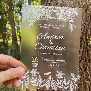 Invito di nozze, invito di festa, invito di compleanno, invito trasparente, set di inviti di nozze, inviti smerigliati,invito personalizzato