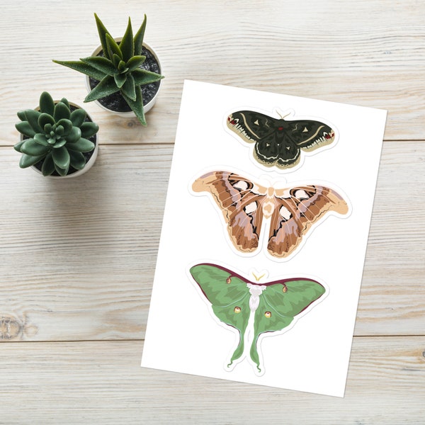 Illustrated Moth Sticker sheet