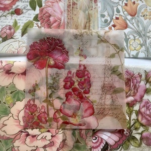 5-15 Decorative Flower Paper Sheets/ Floral Deco Scrapbook Paper/ Ephemera Paper/ Craft Supplies/ Card Making Paper