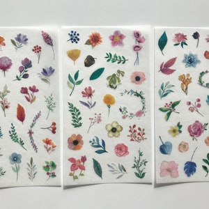 6 Plant Sticker Sheets/ Botanical Scrapbook Stickers/ Flower Stickers/ Card Making Stickers/ Craft Supplies/ Ephemera Stickers/ Journal image 2