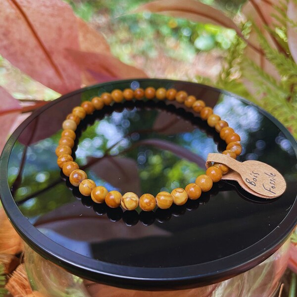 Bracelet en Bois Fossile