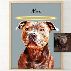 Custom Dog Memorial Portrait: Pet Loss Remembrance Gift