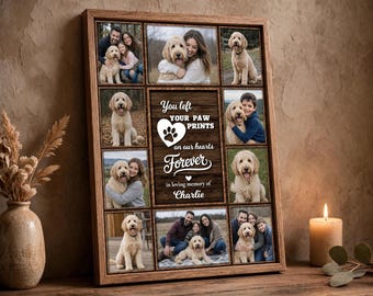 Personalized Dog Memorial Photo Collage, Custom Pet Loss Gift, Pet Remembrance Frame, Dog Sympathy Keepsake