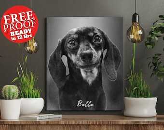 Custom Dog Sketch Portrait from Photo: Pet Memorial Art