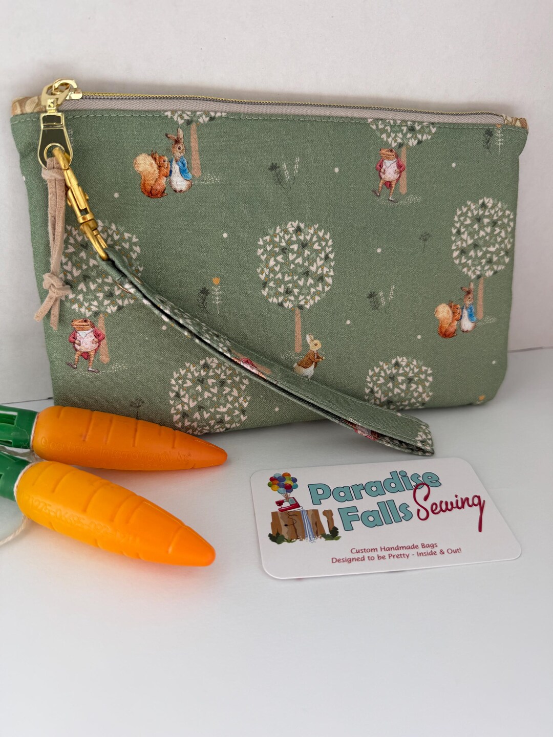 Peter Rabbit Patterned Bag Peter Rabbit Zipper Pouch | Beatrix Potter Wristlet | Handmade Bag ...