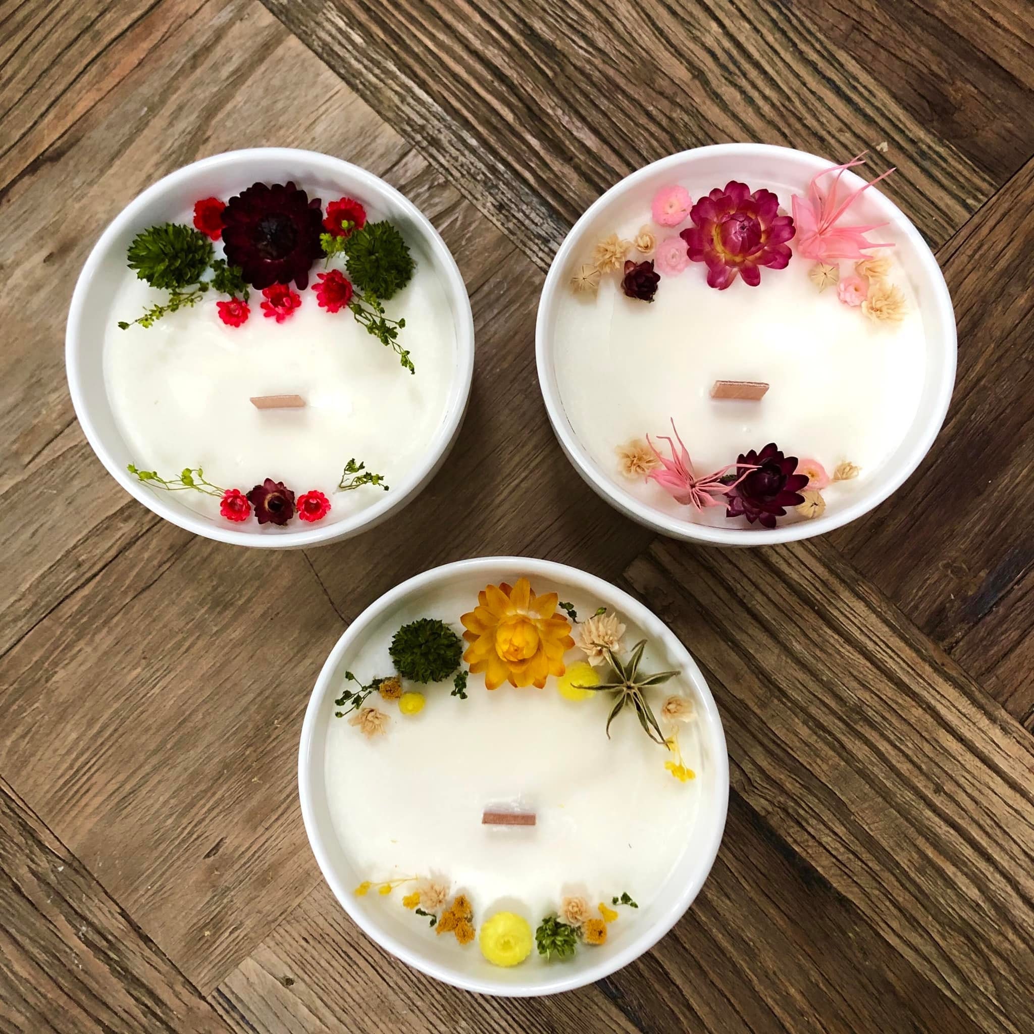 Bougie Fleurs Séchées