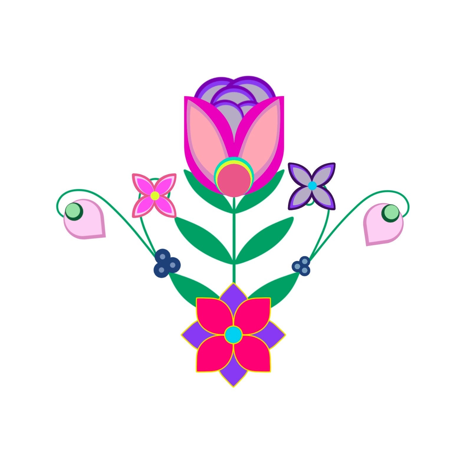 Indigenous Floral Digital File - Etsy