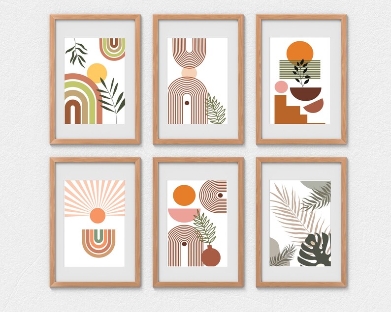 Boho Wall Art Print Set: Terracotta Neutral Decor (Digital Download) image 2