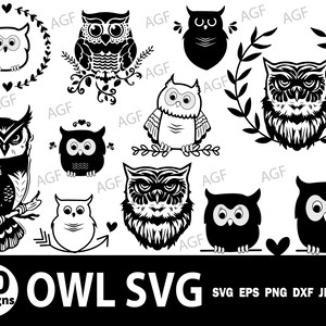 Fichiers svg hibou pour cricut, hibou dans les bois svg, svg d'animaux sauvages, hibou et lune svg, svg scène de forêt, téléchargement numérique