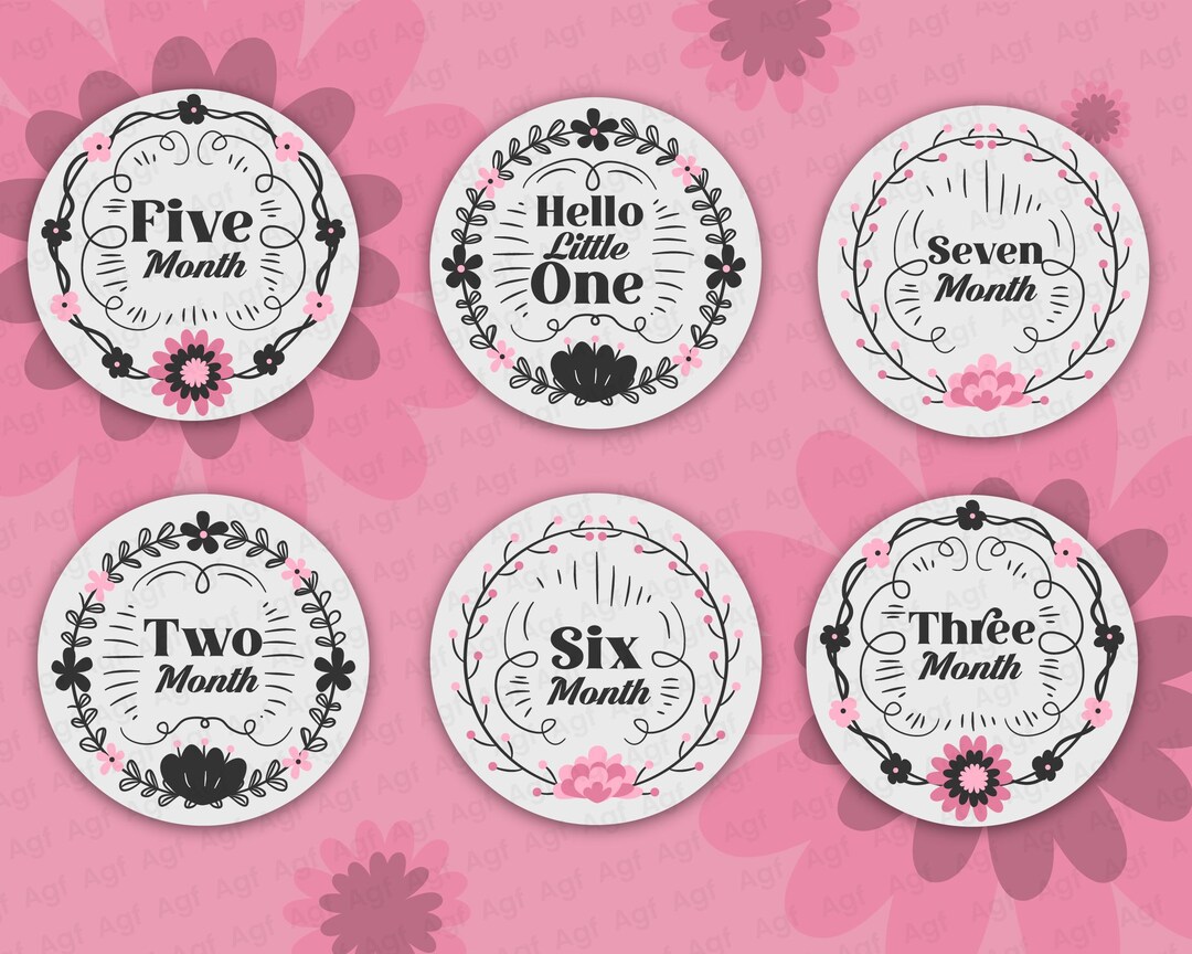 Baby Milestone Rounds SVG Bundle Monthly Milestone SVG Baby Month Signs ...