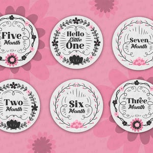 Svg de bébé|Svg d'étape marquante de bébé|Svg d'annonce| Signes du mois de bébé | Fichiers Cricut et découpés au laser