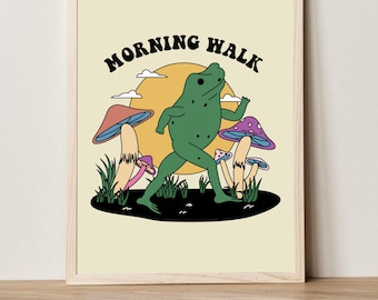 Frog Motivation Poster, Frog Print Home Office,  Quote Poster, Aesthetic Downloadable Print, Retro Quote Poster, Vintage Printable Art
