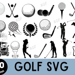 Paquete de SVG de golf, SVG de monograma de golf, SVG de monograma dividido, Marco de nombre de golf, SVG de palo de golf, SVG de pelota de golf, SVG de papá golfista, SVG de cita de golf, Archivos de corte