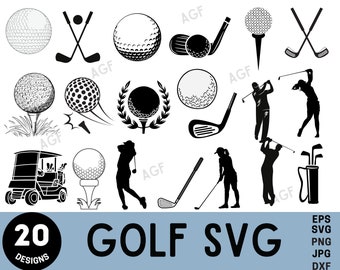 Golf SVG Bundle: Monogram, Ball, Club, Dad (Digital Download)