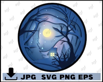 Shadowbox, Shadow box svg.moon sv shadowbox