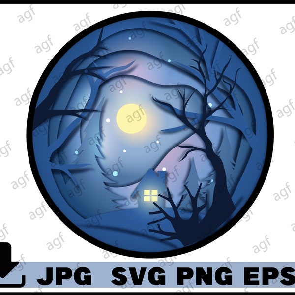 Shadowbox , Shadow box svg.moon sv shadowbox