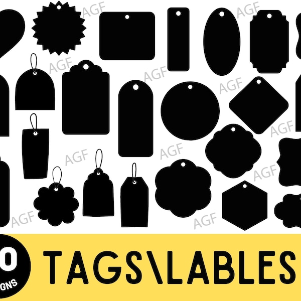 Cadeau tag svg, cadeau tags Svg bundle, téléchargement immédiat, étiquette Svg, étiquette cadeau, sac cadeau Tags modèle, coupe fichier étiquette Svg