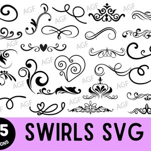 Dekorative SVG, Flourish SVG, Ornaments svg, Swirl Clipart, Stroke svg, Vintage Clipart, Cut File