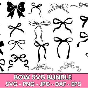 Ribbon Bow Svg Bundle, Ribbon Svg, Bow Svg, Hair Bow Svg, Bow Tie Svg, Bow Clipart, Bow Silhouette, Coquette Bow Svg, Png, Instant Download