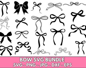 Ribbon Bow SVG Bundle: Coquette Bow Clipart (Instant Download)