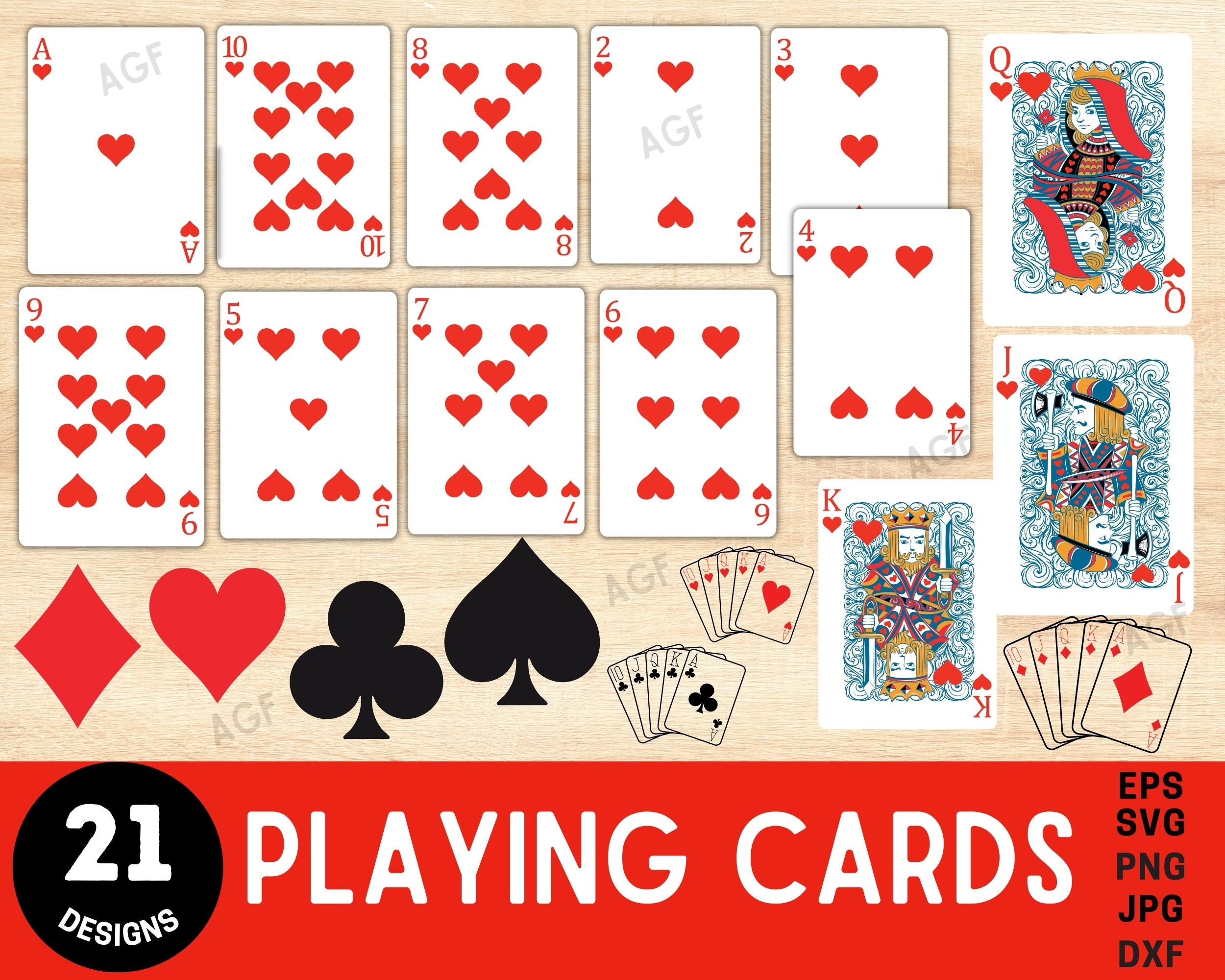 Playing Cards Svg Poker Cards Svg Cards Clip Artaces Svg Etsy