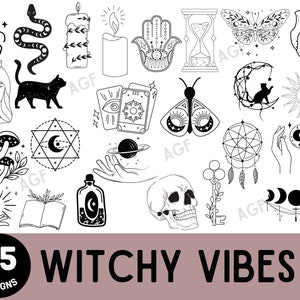 Mystical Moon Svg Bundle , Celestial Svg Bundle , Magic Svg ,Witchcraft Svg , Wicca Svg, witchy svg