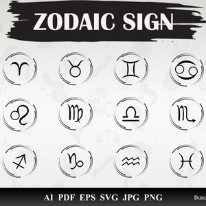Paquete de signos del zodíaco SVG, SVG del zodíaco, paquete de SVG del zodíaco, SVG de constelación, SVG de signos de constelación, SVG de horóscopo, descarga digital