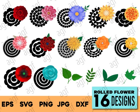 3D Rolled Flower SVG Template: Paper Flower (Digital Download)