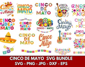 Pacote de imagens SVG para o Cinco de Mayo: Gráficos Mexicanos (Download Digital)