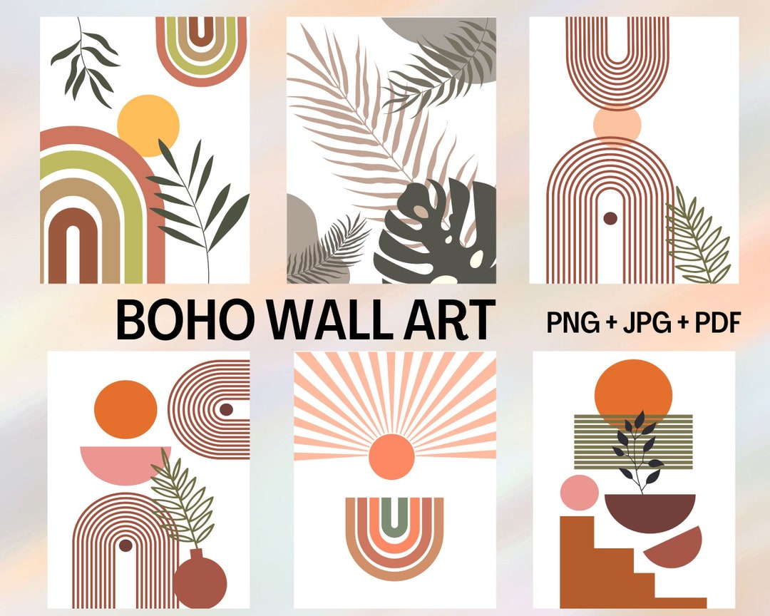 Boho Decor Set, Boho Wall Decor, Boho Print Set, Terracotta Neutral ...