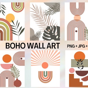 Boho decor set, boho wall decor,  boho print set, terracotta neutral prints, Boho Home Decor ,Digital Download