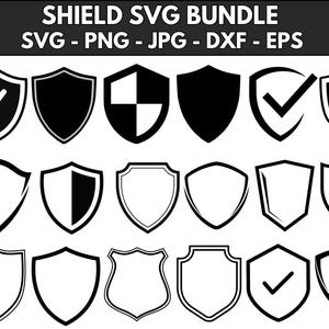 Shield SVG Bundle: Badge Clipart, Cut Files (Digital Download)