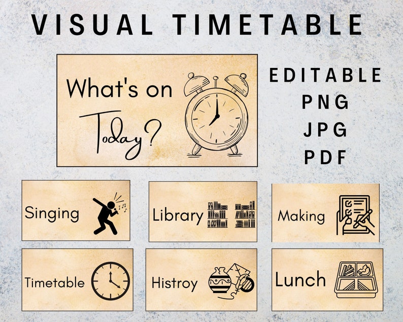 Visual Timetableeditable ,daily Kids Routine , Toddler Preschool ...