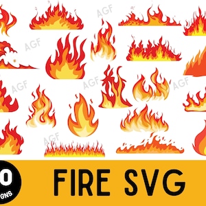 Pacchetto SVG fuoco, ClipArt fuoco, File SVG fuoco, Fiamme fuoco SVG, Cornice fiamme SVG, Cornice fuoco SVG, Png fuoco