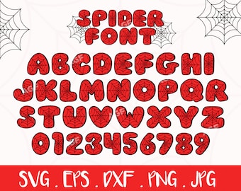 Spider Web Font SVG: Spider Alphabet, Letters (Digital Download)