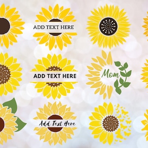 Pacote SVG de Girassol, Clipart de Girassol, Floral Svg, Boho Girassol PNG, Arquivos de Corte de Girassol, Cricut Flower SVG, Download Instantâneo