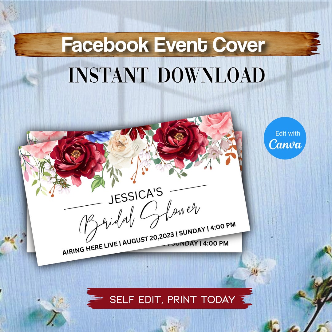 Facebook Event Banner, Boho Baby Shower Facebook Invitation, Baby