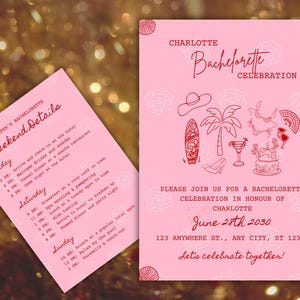 Floral Bachelorette Party Invitation: Editable Canva Template (5x7 PDF)