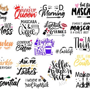Bolsa de maquillaje SVG, paquete de bolsas de maquillaje SVG, maquillaje SVG, diseño de bolsa de maquillaje, bolsa Svg, moda Svg, frases de belleza, archivo de corte Cricut, silueta