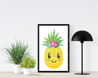 Pineapple SVG: Fruit Clipart, Silhouette Cut Files (Digital Download)