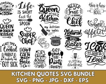 Roliga kökscitat SVG-paket: Baknings- och matlagningsdesigner (digital nedladdning)