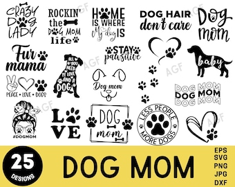 Dog Mom SVG Bundle: Paw Print Vector Designs (Digital Download)