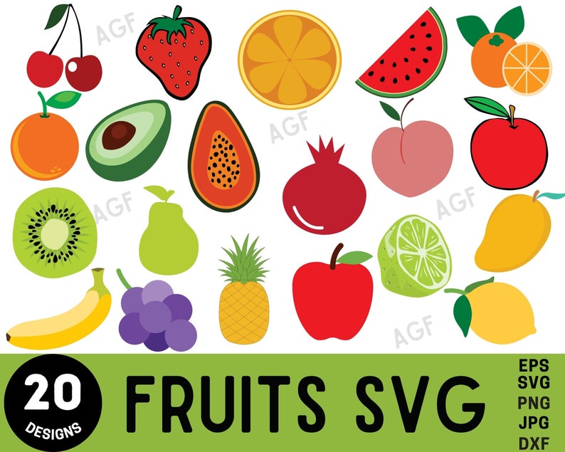 Summer Fruit SVG Bundle: Tropical Vector Cut Files (digital Download ...
