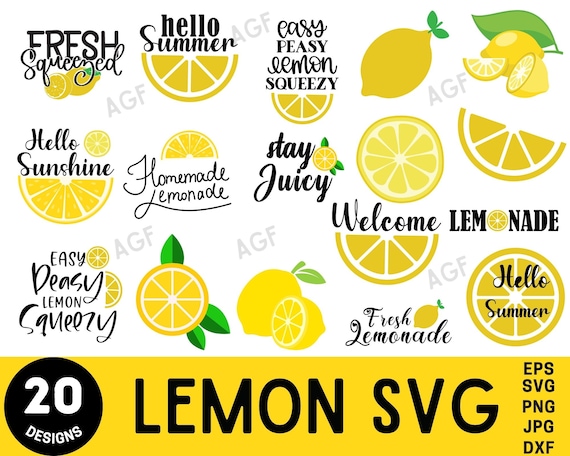 Lemon svg lemon svg bundle hello summer svg lemon clipart - Etsy España
