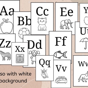 A-Z Alphabet ,Classroom alphabet, Fruit Alphabet Poster , Animal Alphabet Poster , Modern Classroom Decor