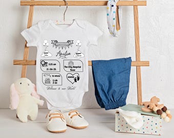 Personalisierte Baby Stats SVG: Neugeborenen Ankündigung Bundle (Digitaler Download)